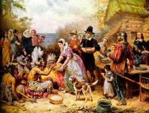 The First Thanksgiving, 1621, by Jean-Leon Gerome Ferris